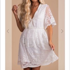 Light My Fire White Lace Mini Dress